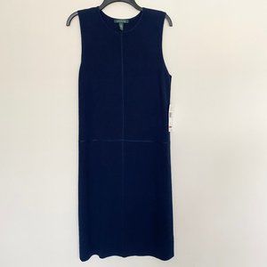 Ralph Lauren Sleeveless Knit Navy Blue Sweater Dress Size XL NWT